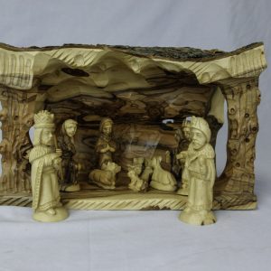 HAND CARVED OLIVE WOOD NATIVITY SCENE NATIVITY SETS WITH GROTTO  M13