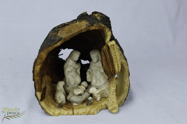 HAND CARVED OLIVE WOOD NATIVITY SCENE NATIVITY SETS WITH GROTTO One of a Kind M17 - Image 2