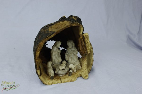 HAND CARVED OLIVE WOOD NATIVITY SCENE NATIVITY SETS WITH GROTTO One of a Kind M17