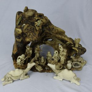 HAND CARVED OLIVE WOOD NATIVITY SCENE NATIVITY SETS WITH GROTTO One of a Kind O2