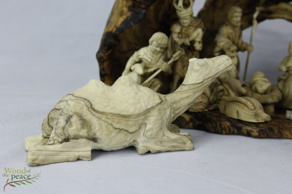 HAND CARVED OLIVE WOOD NATIVITY SCENE NATIVITY SETS WITH GROTTO One of a Kind O2 - Image 3