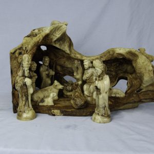 HAND CARVED OLIVE WOOD NATIVITY SCENE L15 ONE OF A KIND,www.thewoodofpeace.com