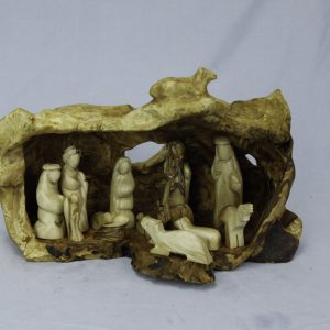 HAND CARVED OLIVE WOOD NATIVITY SCENE NATIVITY SETS WITH GROTTO One of a Kind