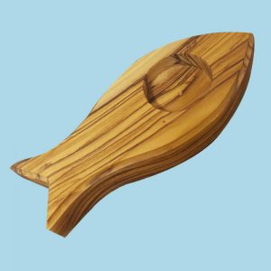 Olive Wood Fish as candle Holder