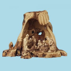 Olive Wood Grotto With Figures