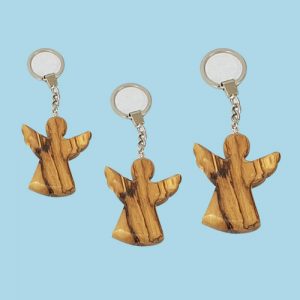 Olive Wood Guardian Angel as key chain