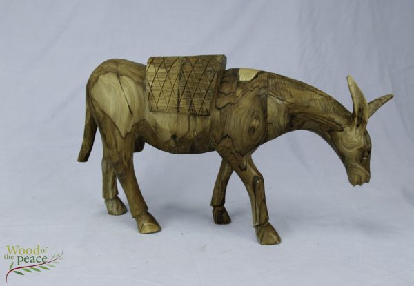 carved wooden animal BIG WALKING DONKEY. D9