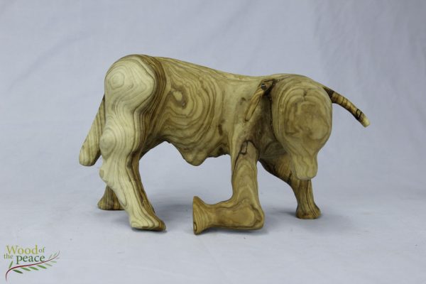 carved wooden animals BIG KNEELING OX OLIVE WOOD HAND MADE FROM THE HOLY LAND