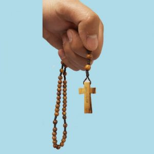 wooden Rosary beads with chain and olive wood cross
